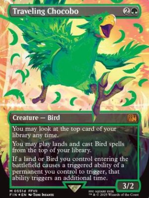 Traveling Chocobo (Borderless) (Neon Ink Green) (FIN-511D) - FINAL FANTASY Foil